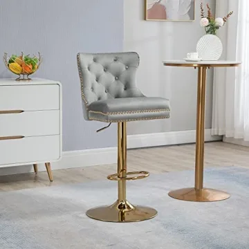 Adjustable Velvet Bar Stools Set of 2 for Modern Spaces