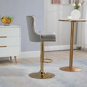 Adjustable Velvet Bar Stools Set of 2 for Modern Spaces