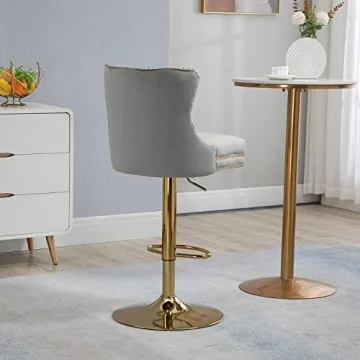 Adjustable Velvet Bar Stools Set of 2 for Modern Spaces