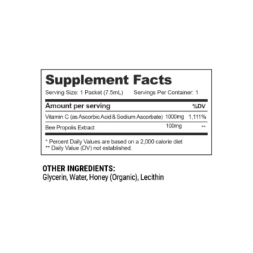Propolis Liposomal Vitamin C by Beekeeper's Naturals, 1000mg Vitamin C, Propolis & Organic Honey, Supercharged Immune Support & Increased Bioavailibity for Max Absorption, 12 Ct