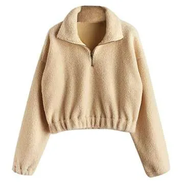 ZAFUL Women's Sherpa Pullover for Ultimate Comfort