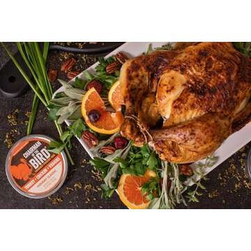Chairman of the Bird Gourmet Turkey Rub - Thanksgiving All-In-One Herb Seasoning - Dry Brine Kit, Stuffing Mix - Great for Smoking, Roasting, Grilling - Natural Gluten Free and No Salt Sugar or MSG, by Madison Park Foods, 2 Ounce Spice Tin