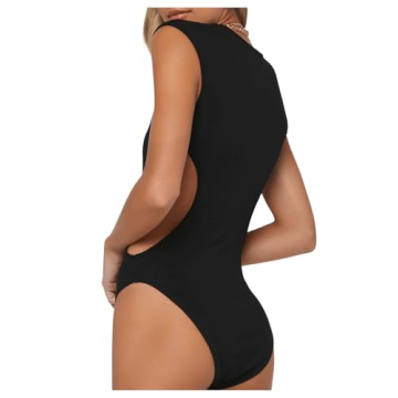 Stylish Milumia Women's Sleeveless Cut Out Bodysuit