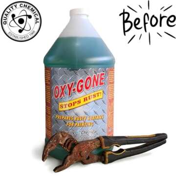 Quality Chemical Oxy-Gone Rust Remover and Metal Treatment - Rust Reformer, Rust Remover, Metal Rust Remover, Rust Neutralizer for Metal, Rust Converter, Remover, Rust Remover - 128 oz (COMBO)