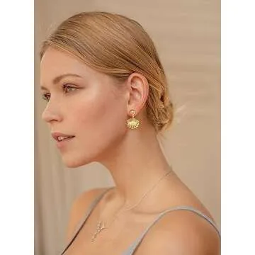 Stunning WOWORAMA Gold Seashell Earrings for Women
