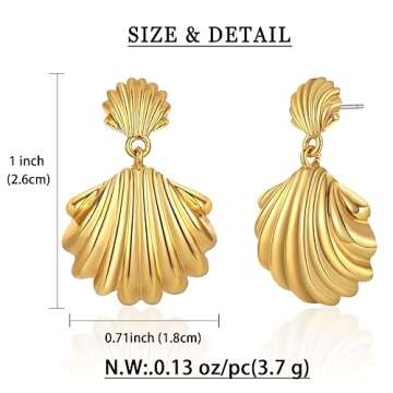Stunning WOWORAMA Gold Seashell Earrings for Women