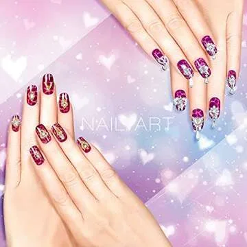 72 Pcs Heart Nail Charms Rhinestones for Stunning Nail Art