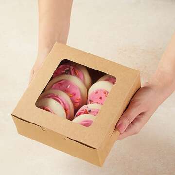 Organize Your Treats with 50 Pack 6x6 Bakery Boxes