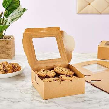 Organize Your Treats with 50 Pack 6x6 Bakery Boxes
