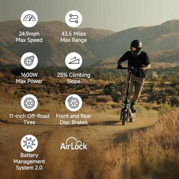 Segway ZT3 Pro Electric Scooter, 24.9 Mph Top Speed, 43.5 Miles Max. Range, w/Dual Suspension, Flash Charge, 1600W Peak Motor, Folding Off Road Scooter for Adults UL2272 2271 Certified