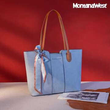 Montana West Vegan Leather Tote Bags for Women - Stylish & Spacious Handbags
