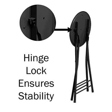 Lavish Home Set of 2 Counter Height Bar Stools – 24-Inch Backless Folding Chairs with 225lb Capacity for Kitchen, Rec Room, or Game Room (Black)