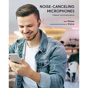 WENKEY True Wireless Noise Cancelling Earbuds - Bluetooth 5.3, 50H Playtime, IPX6 Waterproof