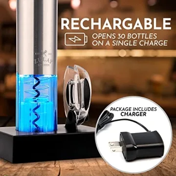 Zulay Electric Wine Opener with Charging Base for Easy Uncorking