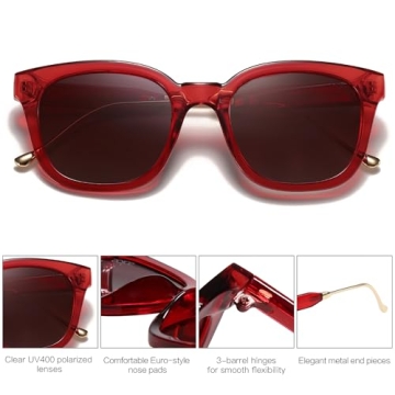 SOJOS Classic Square Polarized Sunglasses UV400 Protection