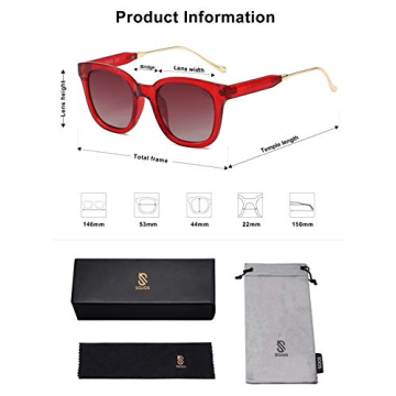 SOJOS Classic Square Polarized Sunglasses UV400 Protection