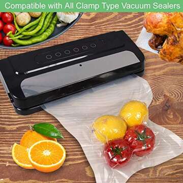WVacFre 100 Quart Size 8x12Inch 4mil Food Vacuum Sealer Bags with Commercial Grade,BPA Free,Heavy Du...