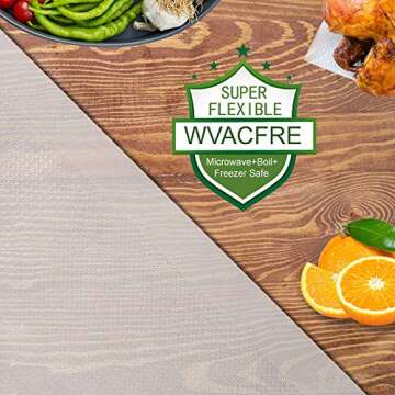 WVacFre 100 Quart Size 8x12Inch 4mil Food Vacuum Sealer Bags with Commercial Grade,BPA Free,Heavy Duty,Great for Food Vac Storage or Sous Vide Cooking