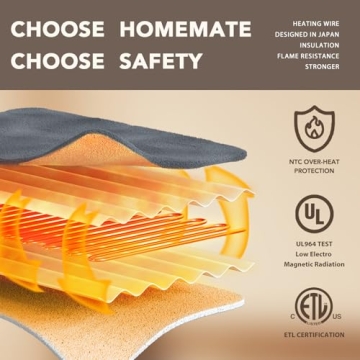 Homemate Heated Blanket Electric Throw - 10 Heat Levels