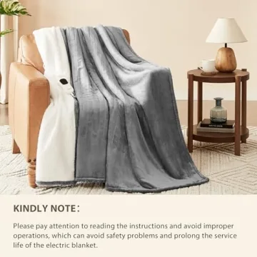 Homemate Heated Blanket Electric Throw - 10 Heat Levels
