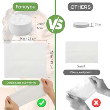 Fancyou Compressed Disposable Face Towel 100 PCS,Thicken Facial Cleansing Cloths Towelettes,Mini Travel Size Towel,Compact Portable Wash Cotton Wipes Tablets Coin Tissues to Cleaning Everything(White)