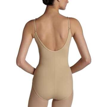 Capezio womens Camisole Leotard With Adjustable Straps tank top and cami shirts, Nude, Large US