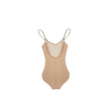 Capezio womens Camisole Leotard With Adjustable Straps tank top and cami shirts, Nude, Large US