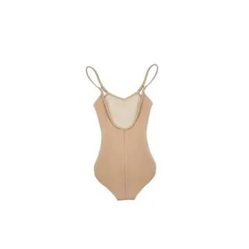 Capezio womens Camisole Leotard With Adjustable Straps tank top and cami shirts, Nude, Large US