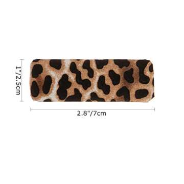 Folora 8pcs Women Girls Fashion Leopard Snap Barrettes Hollow Design Hair Clips, Style A