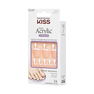 KISS Salon Acrylic French Nail Toenail - Walk Away