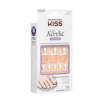 KISS Salon Acrylic French Nail Toenail - Walk Away