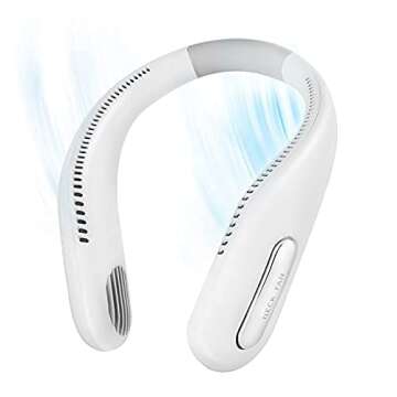 Yolidas Portable Neck Fan Hands Free Bladeless 360° Cooling Hanging Fan, USB Rechargeable Personal ...