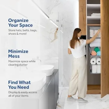 ZOBER 5-Shelf Hanging Closet Organizer Durable Space-Saving