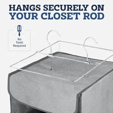 ZOBER 5-Shelf Hanging Closet Organizer Durable Space-Saving