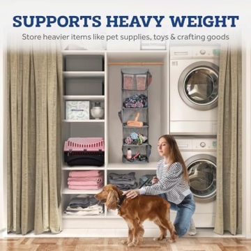 ZOBER 5-Shelf Hanging Closet Organizer Durable Space-Saving