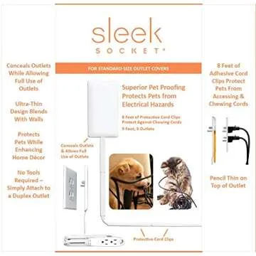 Sleek Socket Ultra-Thin Outlet Cover & Power Strip Kit