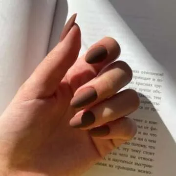 KQueenest 48 PCS Brown Matte Press on Nails - Stylish & Affordable