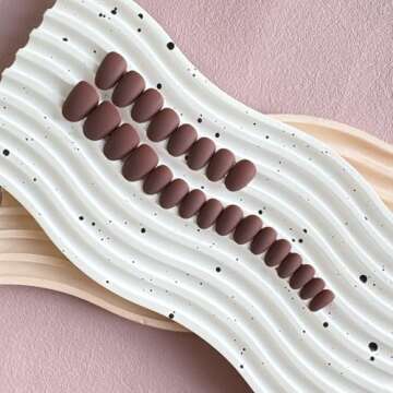 KQueenest 48 PCS Brown Matte Press on Nails - Stylish & Affordable