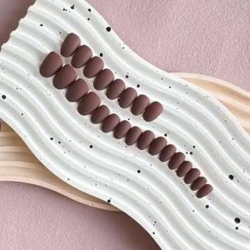 KQueenest 48 PCS Brown Matte Press on Nails - Stylish & Affordable