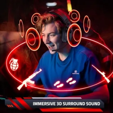 Awinnasey PH3 Wireless Gaming Headset with 50Hrs Battery