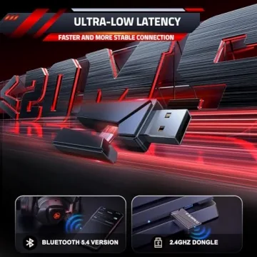 Awinnasey PH3 Wireless Gaming Headset with 50Hrs Battery