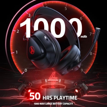 Awinnasey PH3 Wireless Gaming Headset with 50Hrs Battery