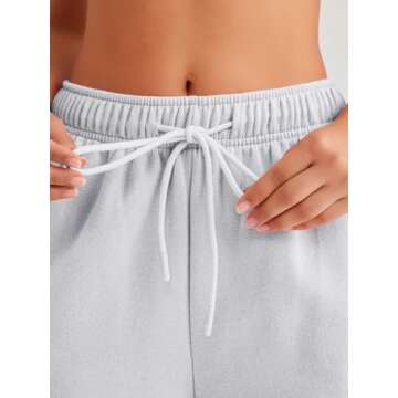 AUTOMET Womens Sweatpants Fleece Lined Fall Outfits Baggy High Waisted Straight Leg Sweat Pants 2025 Drawstring Winter Burnt Casual Athletic Lounge Joggers Grey XL