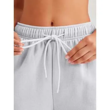 AUTOMET Womens Sweatpants Fleece Lined Fall Outfits Baggy High Waisted Straight Leg Sweat Pants 2025 Drawstring Winter Burnt Casual Athletic Lounge Joggers Grey XL