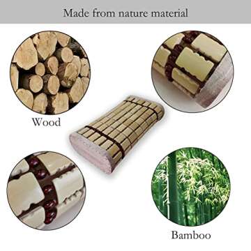 BESTNEWIE Wooden & Bamboo Sauna Pillow with Sauna Hat and Seat Pad, Sauna Headrest, Ergonomic Flexible Neck Pillow Head Support for Sauna Room SPA Sauna Accessories 14 * 7.5 * 3.5 inches (2 Packs)