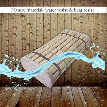 BESTNEWIE Wooden & Bamboo Sauna Pillow with Sauna Hat and Seat Pad, Sauna Headrest, Ergonomic Flexible Neck Pillow Head Support for Sauna Room SPA Sauna Accessories 14 * 7.5 * 3.5 inches (2 Packs)