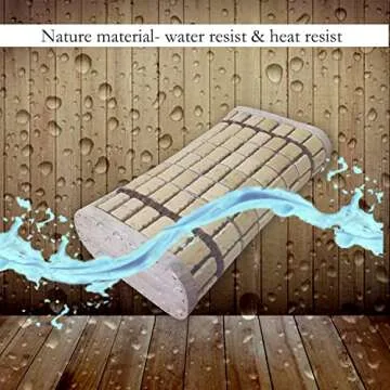 BESTNEWIE Wooden & Bamboo Sauna Pillow with Sauna Hat and Seat Pad, Sauna Headrest, Ergonomic Flexible Neck Pillow Head Support for Sauna Room SPA Sauna Accessories 14 * 7.5 * 3.5 inches (2 Packs)