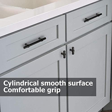 Peaha Black Cabinet Pulls for Modern Kitchens - 5 Pack