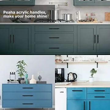 Peaha Black Cabinet Pulls for Modern Kitchens - 5 Pack