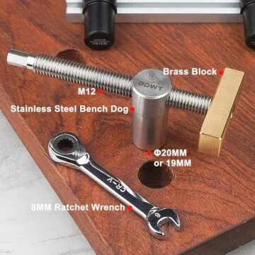 DDWT Adjustable Bench Dog Clamp for Woodworking